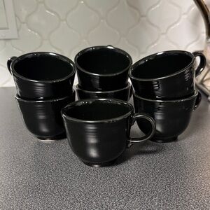 Elegant Black Fiesta Coffee Mug Set